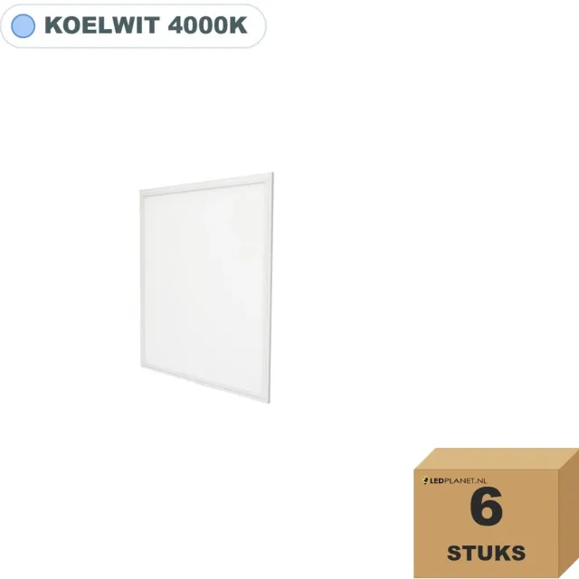Tsong LED paneel 60x60 cm 9mm - 6 stuks - 36W - Koelwit 4000K - 4320 lm - UGR