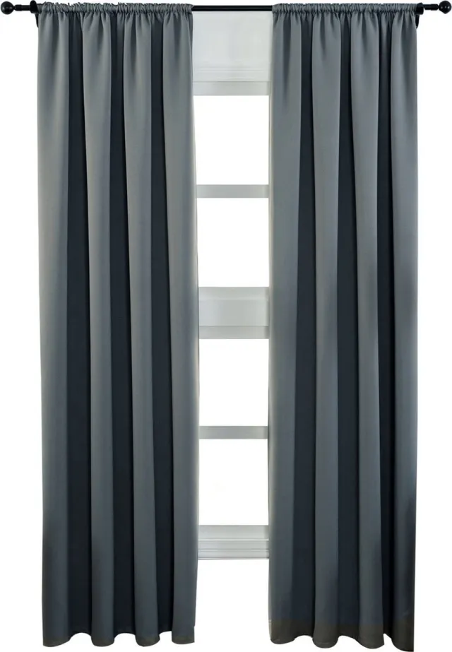 Saphly Gordijnenset 135x225 cm Donkergrijs - Verduisterend, Fluweel en 2 Stuks - Voor Woonkamer, Slaapkamer en Privacy