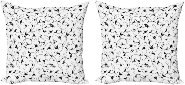 ABAKUHAUS Kussenhoes Set – 2x 40x40 cm – Zwart-Wit Dubbelzijdig