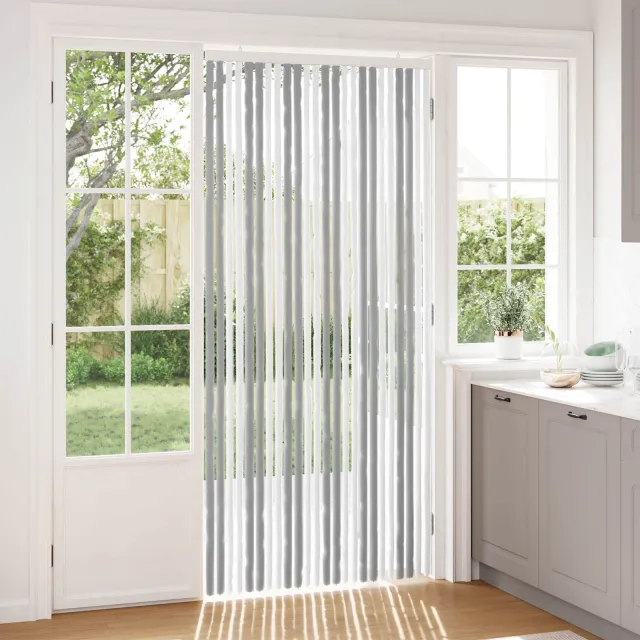 vidaXL Insecten Gordijn Chenille Grijs en Wit 100 x 220 cm 100% PP