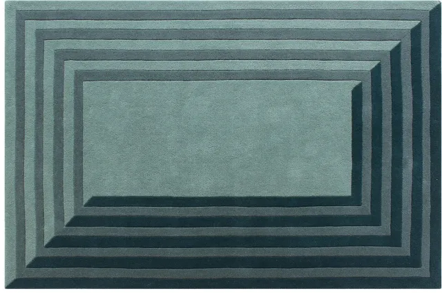Vente-unique Getuft vloerkleed in 100% wol - 160 x 230 cm - Eendenblauw - 2000 g/m² - SILENE Groenblauw