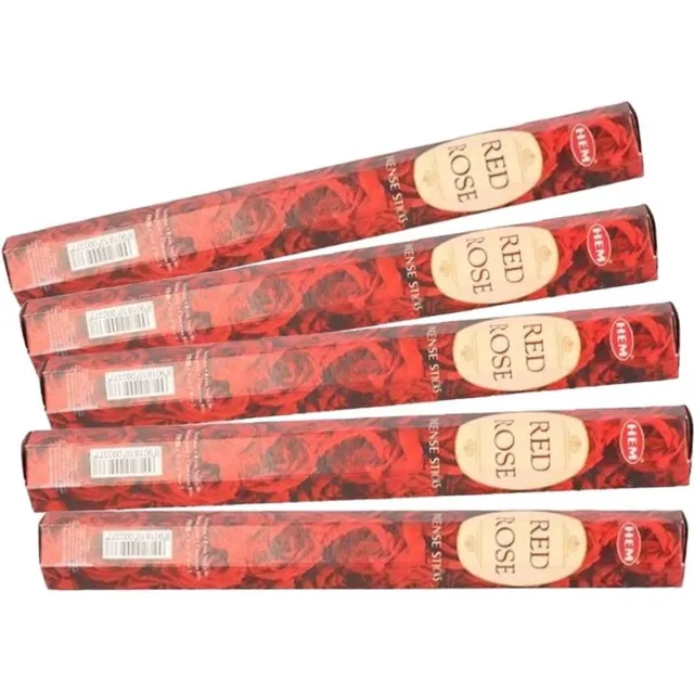 HEM Wierook stokjes - Red Rose - Rozen bloemen geur - 5x pakje met 20 stokjes - Yoga/meditatie Multi
