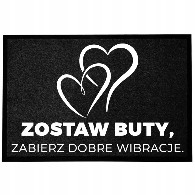 TabPrint Moderne zwarte deurmat 40x60 cm met print - stijlvolle entree