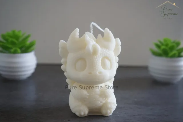 Pure Supreme Store Decoratie kaars Dinosaurus | Handgemaakt Wit
