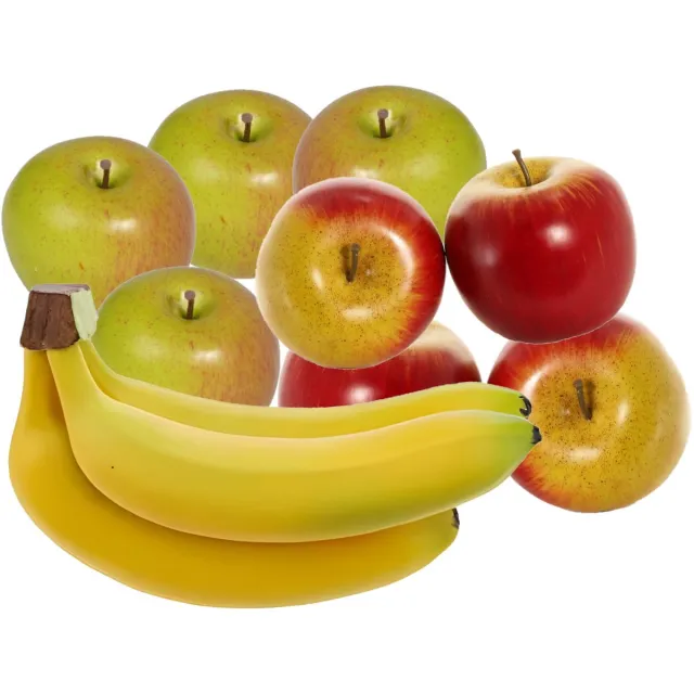 Bellatio Design Kunstfruit - fruitschaal decoratie set - bananen - appels - fruit Rood
