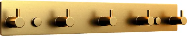 Eavy Wandkapstok - Kapstok - 5 Haaks - 32 cm - RVS - Goud - Handdoekrek