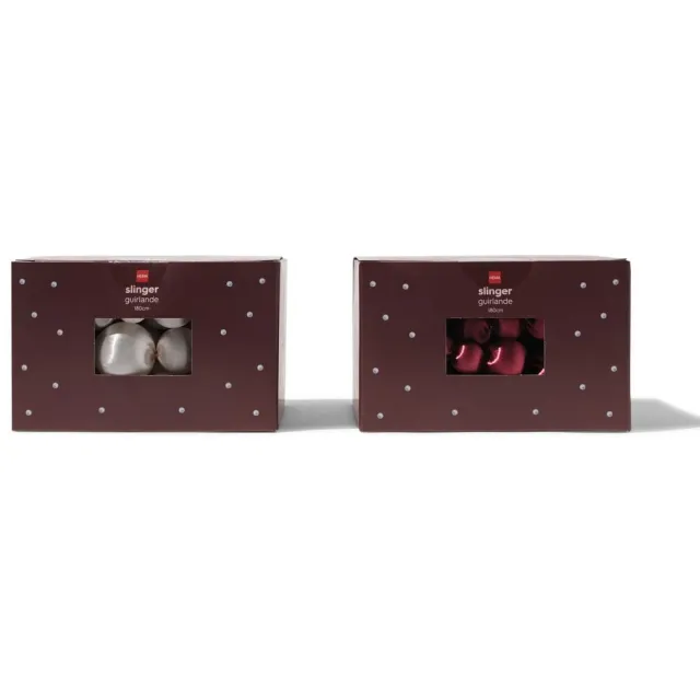 HEMA Kerstslinger 1.8m satijn parels (bordeauxrood)