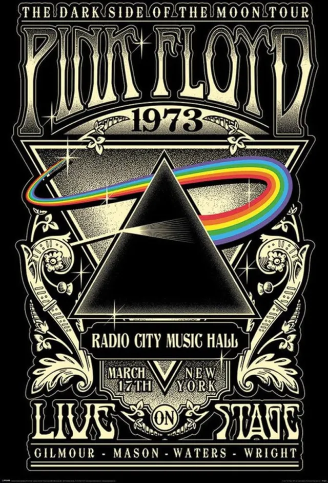 Posterpoint Pink Floyd poster - rockband - Roger Waters - Dark Side of the Moon tour - 61 x 91.5 cm Multicolor