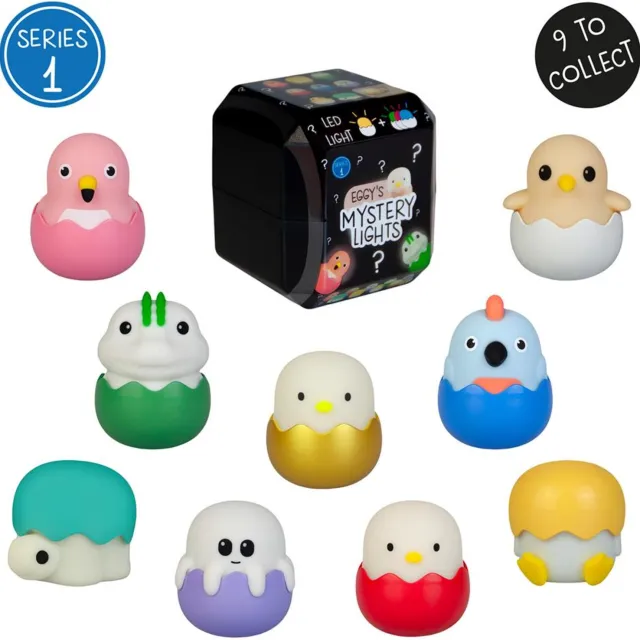 Eggy & Friends Eggy's Mystery Light - Surprise Box - Oplaadbaar LED lampje - Zacht siliconen diertje - Dimbaar geel