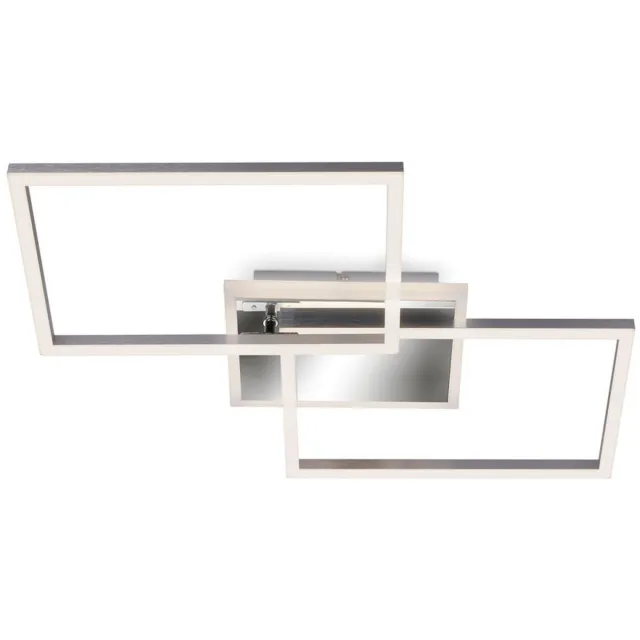 B.K.Licht BRILONER - FRAME - LED plafondlamp - CCT- kleurtemperatuurregeling - incl. afstandsbediening - backlight effect - middenverlichting - traploos dimbaar via afstandsbediening - IP20 - 40W chroom