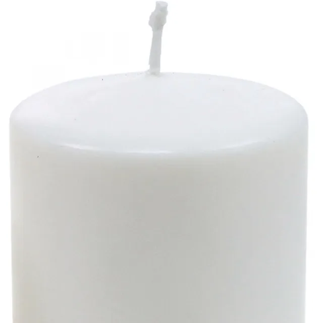 Wenzel Kerzen PURE stompkaars 130/70 natuurlijke waskaars met koolzaadwaskaarsdecora Wit