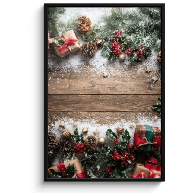 FrameYourWall Poster in lijst - Fotolijst 80x120 cm - Posters - Kerstdecoratie - Geschenken - Hout - Veelkleurig - Posterlijst zwart - Decoratie - Wanddecoratie woonkamer - Muurdecoratie slaapkamer - Kerstversiering - Kerstdecoratie voor binnen - Kerstmis