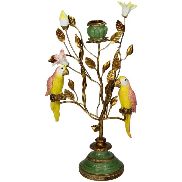 UrbanJngl Kandelaar - Bladeren met Vogels - ↑ 33 cm - Cadeau - Luxe - Trend - Woonkamer. Multi