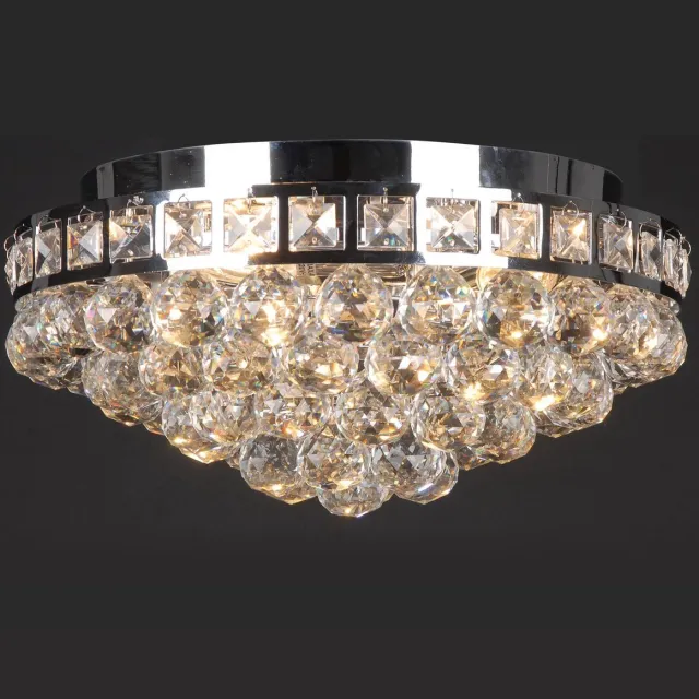 Lumilamp Plafondlamp Kristal Ø 40x20 cm Zilverkleurig IJzer