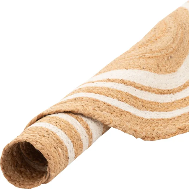 Pergamon Natuurvezeltapijt Jute Salsa Stripes Rond Creme