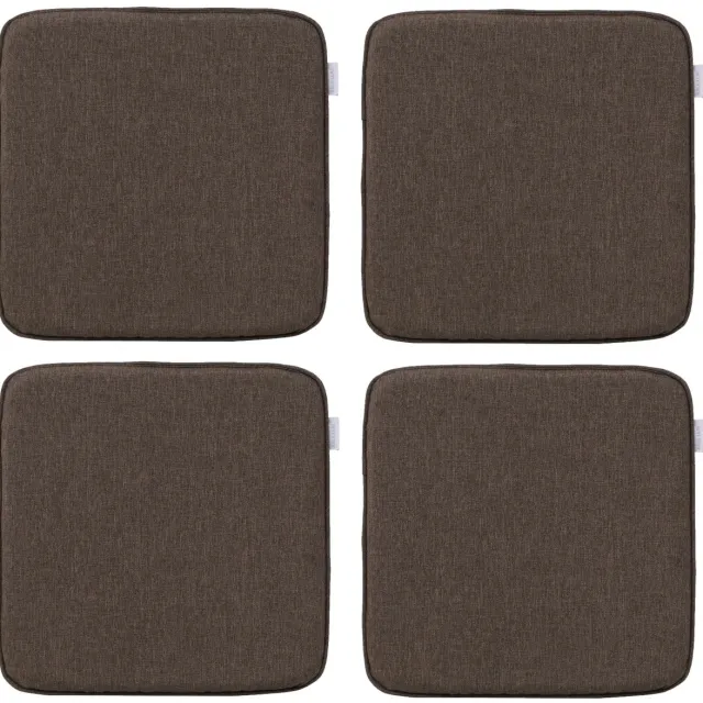 Ibenzoa Comfortabele Set van 4 Traagschuim Zitkussens met Waterafstotende en Antislip Eigenschappen Bruin