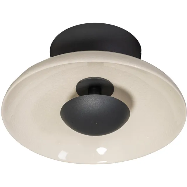 Expo Trading ETH Bonny plafondlamp 8w 3 stappen dimbaar zwart + kap zand gecraqueleerd