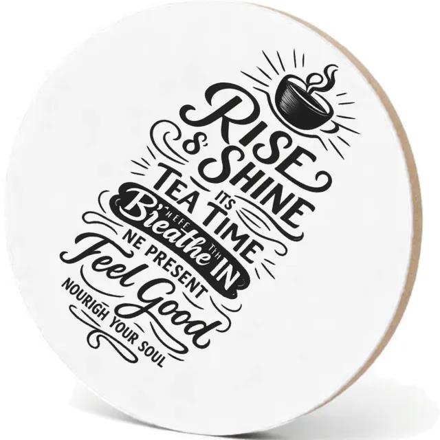 Mr Cadeautjes MDF fotolijst - design Een ochtendthema met een warme drank en een positieve boodsc | cadeau wit