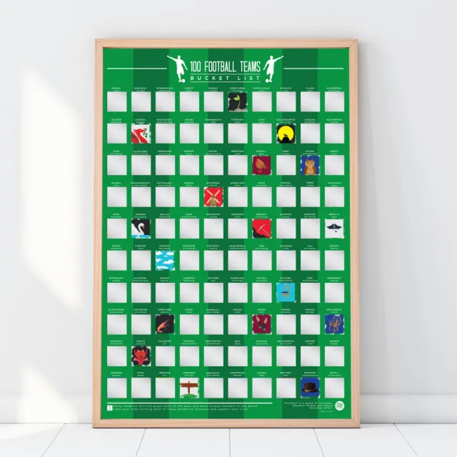 Gift Republic Krasposter - 100 engelse Voetbalteams Multicolor