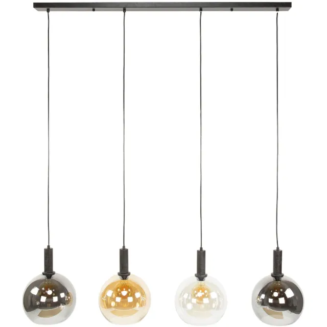 Nest of Nora Hanglamp Siva - 4-lichts met glazen bollen - Zwart Donkergrijs