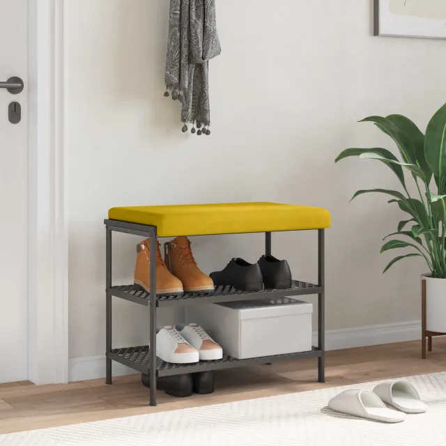vidaXL Bankkussen fluweel Geel Diepte 35 cm