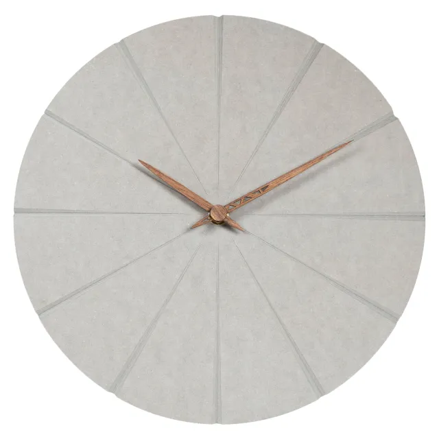 QUVIO Wandklok - Diameter 30 cm - Hout Grijs