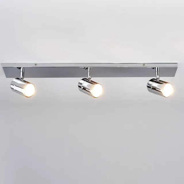 Lindby Plafondlamp badkamer - 3lichts - Metaal - H: 11 cm - GU10 - chroom