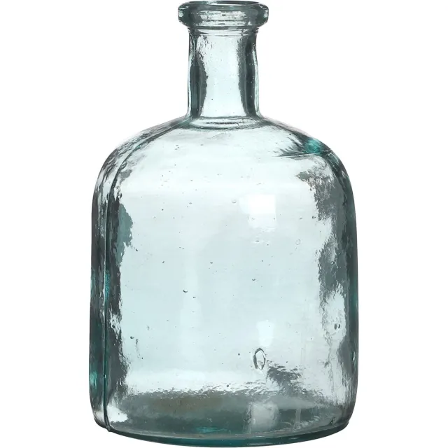 Natural Living Bloemenvaas Camille - helder transparant - glas - 15 x 25 cm - Fles vazen