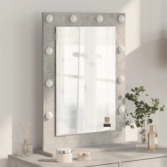 vidaXL Schmink Spiegel Beton Grijs 70 x 50 x 18 cm Rechthoekig