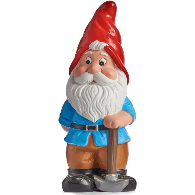 IBERGARDEN Tuinkabouter beeldje Dwerg met rode muts - Keramiek - 24.5 cm Rood