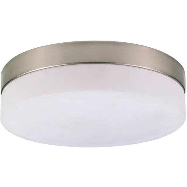 Globo Lighting Plafondlamp 2-lichts ganglamp Glazen keukenlamp opaal, metaal nikkel mat, 2x E27, DxH 24x6,5 cm Wit