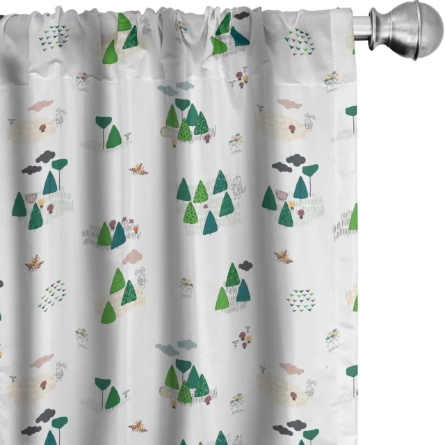 ABAKUHAUS bos – 2-delige set gordijnen – microvezel 75x225 cm Petrol