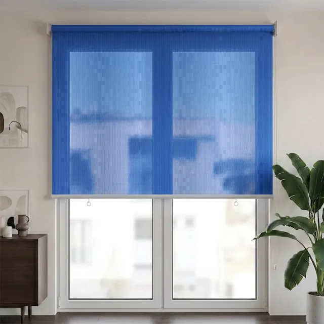 vidaXL Rolgordijn voor buiten 105(B)x230(H) cm HDPE blauw