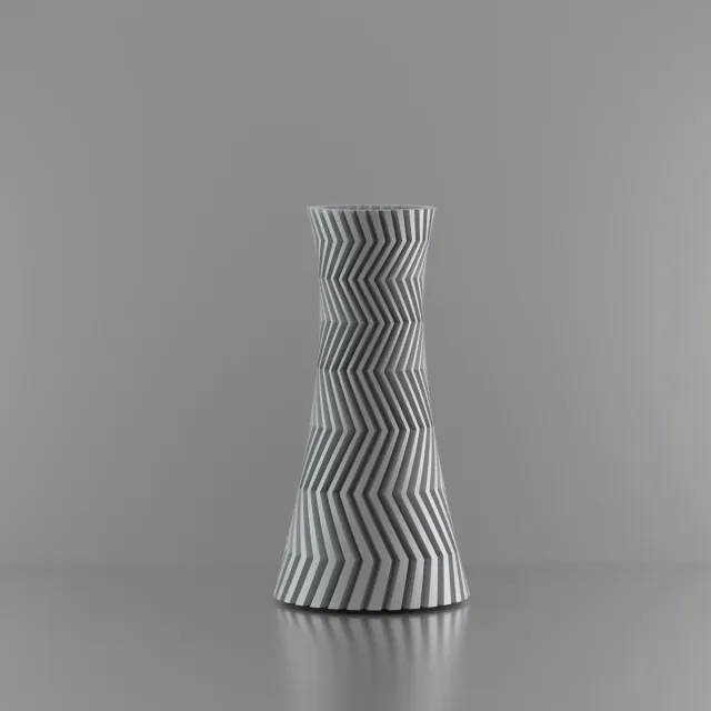 3d-gezellig Illusie - Vaas - Waterdicht - Grijs - Maat 30 cm - Kunststof - Modern - Bloemenvaas - 100% gerecycled PLA (bioplastic)