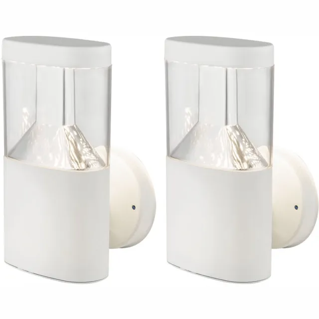 Globo Wandlamp outdoor wandlamp roestvrij staal LED tuinlamp outdoor wit, 7W 450lm warm wit, H 23 cm, set van 2