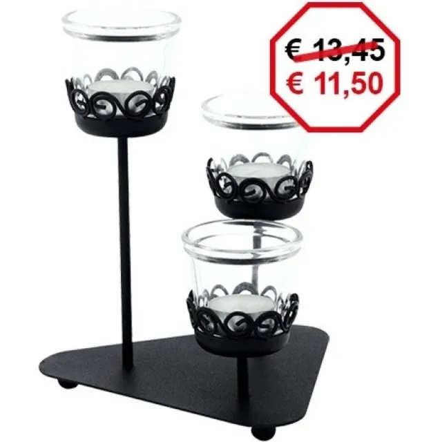 EMGA Kandelaar 023cm 875005 Zwart