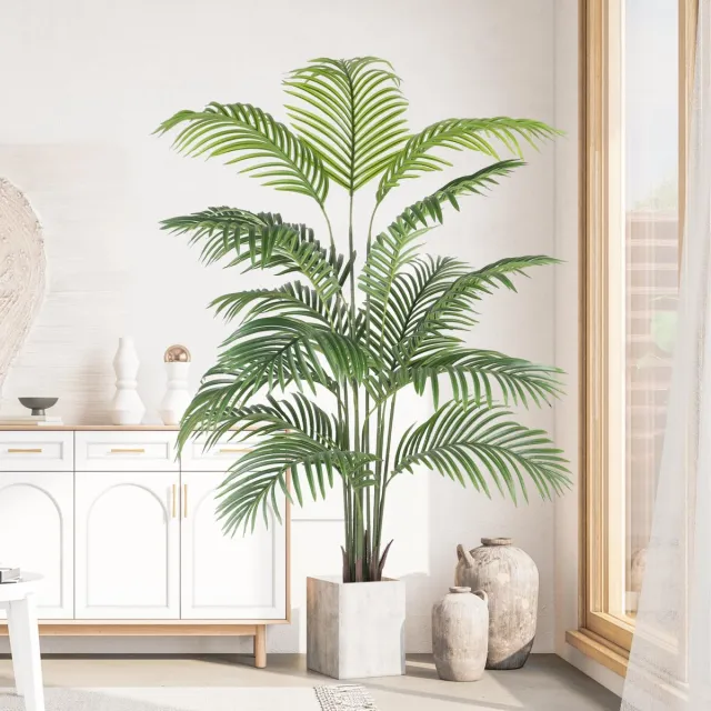 Unyqoos Grote kunstpalm van 180 cm voor stijlvolle decoratie in elke ruimte Groen