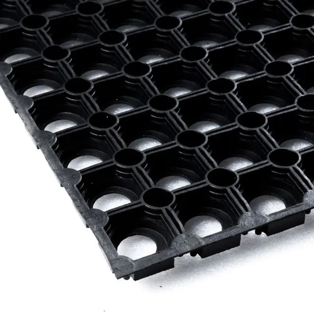 GOMbase Ringmat deurmat voor binnen en buiten - 60 x 100 cm zwart