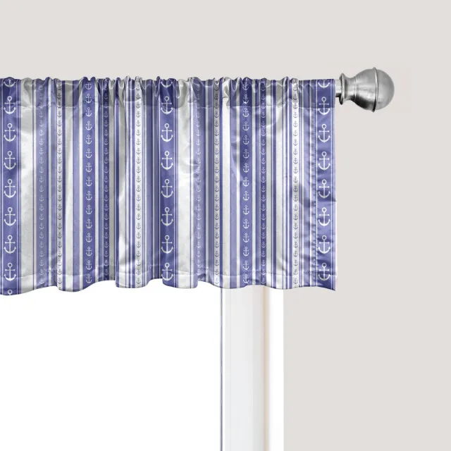ABAKUHAUS Gestreept raamvalletje, gordijnvalletje voor keuken en slaapkamer met tunnelzoom, 137 cm x 30 cm, paars
