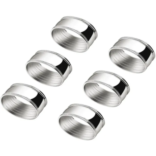 My Ninki ® Elegante Ovale Servetringen Set van 6 voor Stijlvolle Tafeldecoratie Zilver