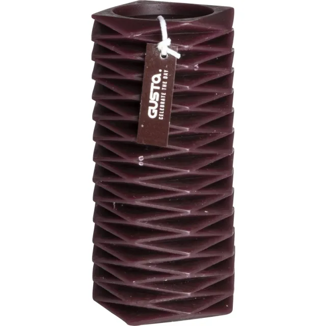 Gusta Figuurkaars - ZigZag - Bordeaux Rood - ø7,5x15,5cm
