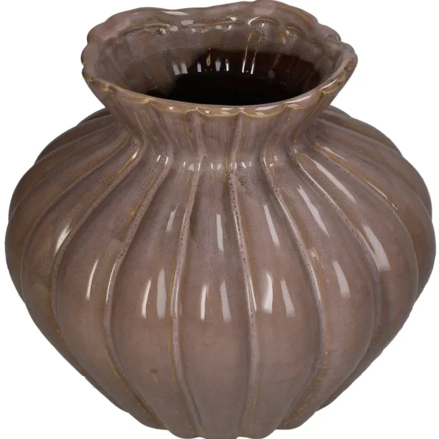 HD Collection Vaas Roef - Keramiek - Oudroze - 20x18x20 cm (BxHxD) - Decoratieve Bloemvaas