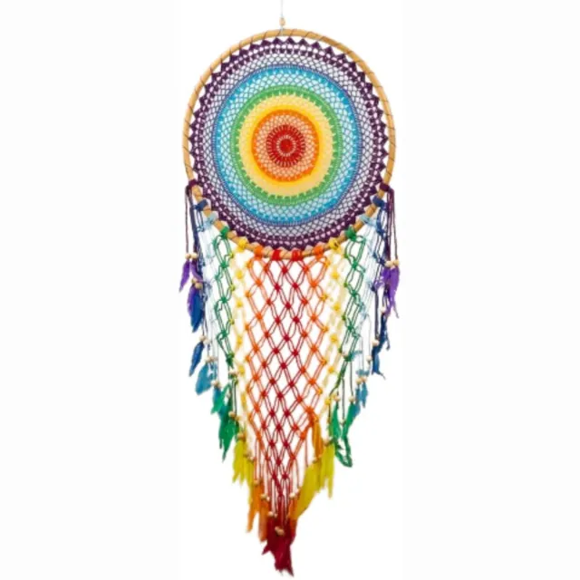 Ruben Robijn Dromenvanger gehaakt XL 52 cm - Rainbow - Bamboe n.n.b