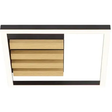 Brilliant Plafondlamp Calma - Zwart - Hout - Warm Wit - 15w