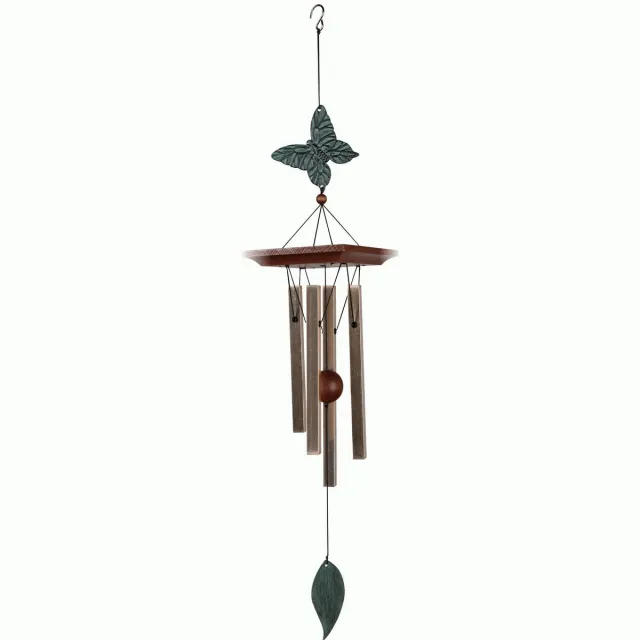 Nature's Melody Windgong vlinder windorgel 62CM Gestemde klankbuizen Aluminium Brons