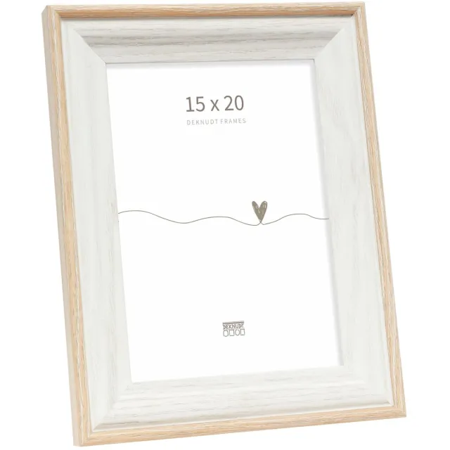 Deknudt Frames fotolijst S68VG1 - wit met naturel biesje - foto 15x20