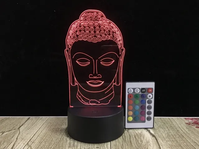 LEDyourLight 3D Boeddha Lamp – LED Sfeerlamp – 16 Kleuren – Met Afstandsbediening – Nachtlampje – Meditatie Verlichting – Yoga Decoratie Multi