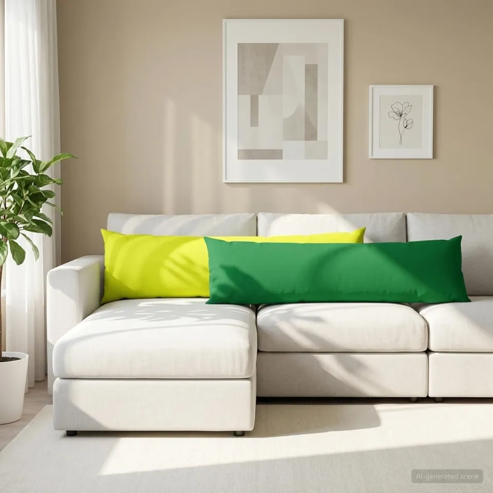 vidaXL Dekenkussen - 2 - st - HEERLEN - Heldere - Groen. - 40 - x - 145 - cm - Polyester, foto 2