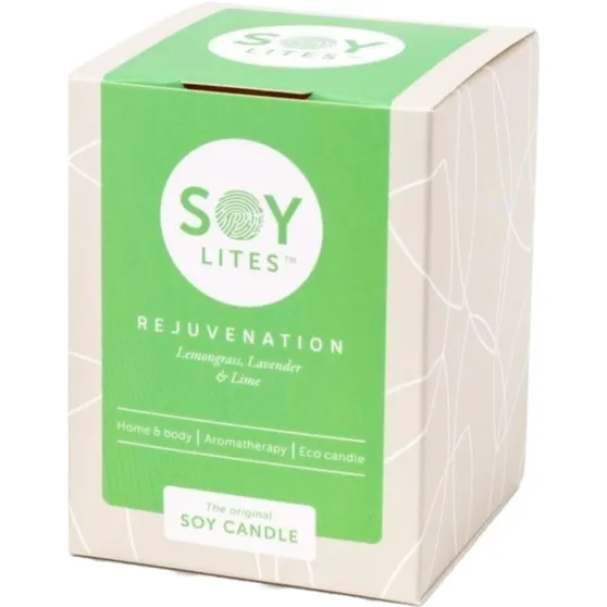 Soylites Soycandle Rejuvenation - Lemongrass, Lavender & Lime gebroken wit
