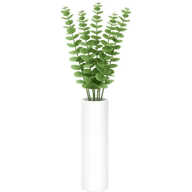Bellatio Design Kunstplant takken Eucalyptus Cinera - 6x - 60 cm - 3 takken - kunst bladgroen - decoratief - zijdebloemen